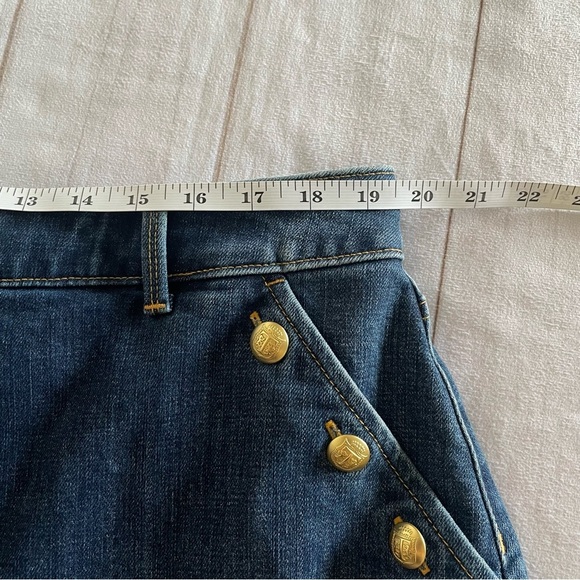 Talbots Plus Petite Denim Skirt Women’s 16 Blue Button Sailor Chic Office Mini - Picture 10 of 12